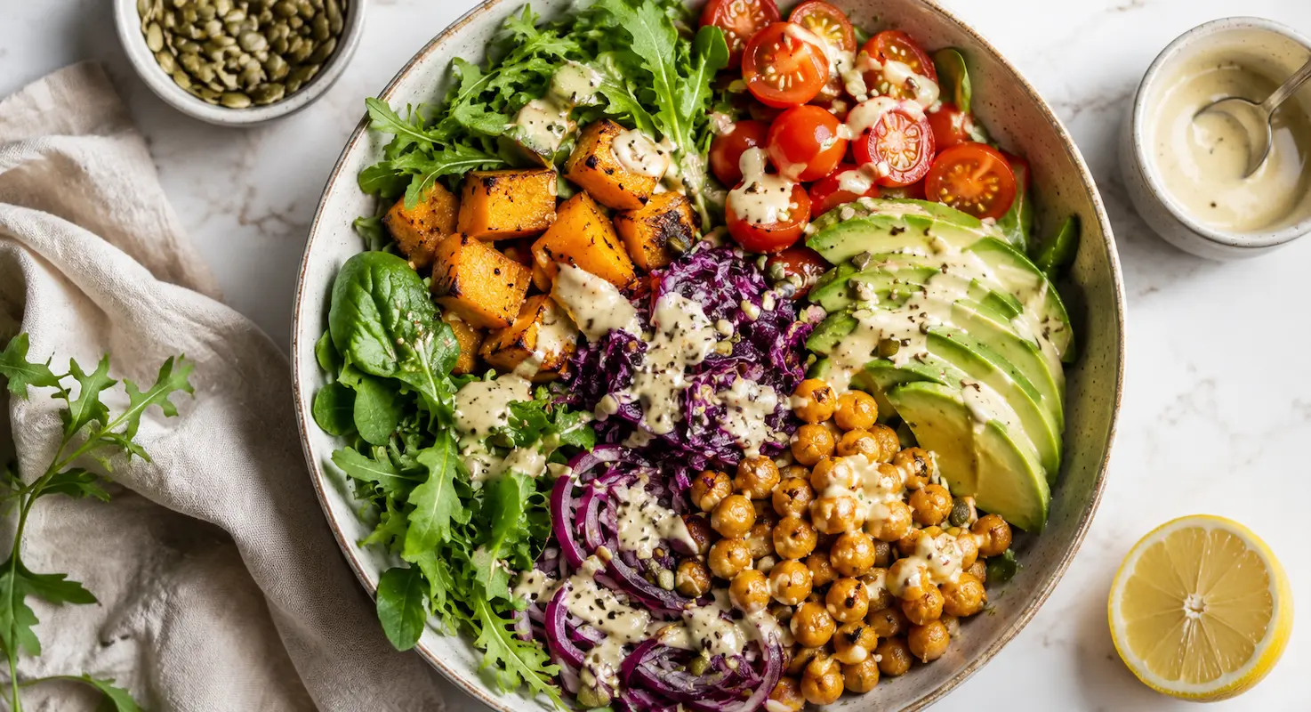 A plate of food with vegetables added, an easy example of adding veg to a meal